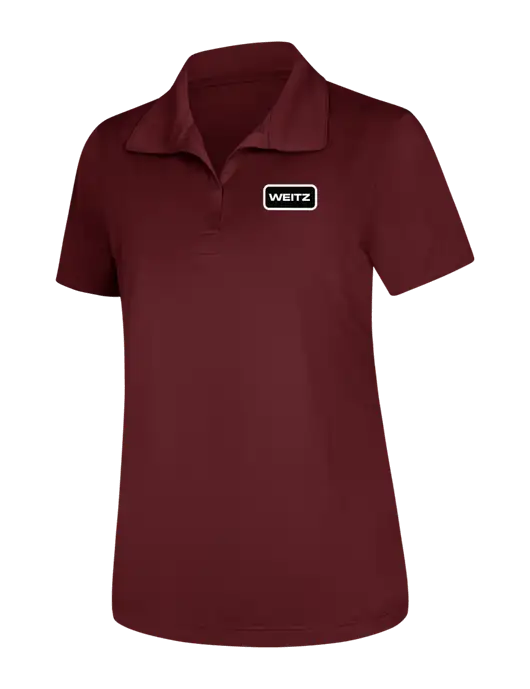Womens Maroon Micropique Sport-Wick Polo w/Weitz Logo