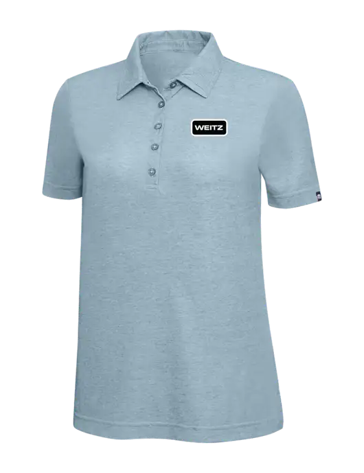 TravisMathew Light Blue Heather Womens  Oceanside Polo w/Weitz Logo