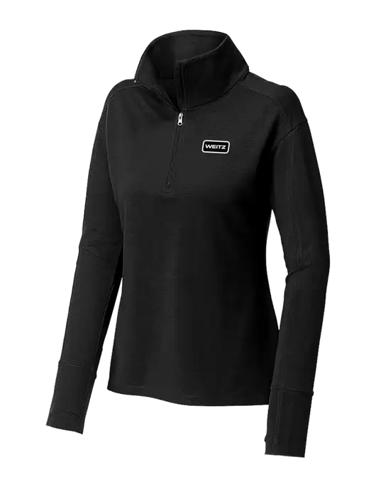 Womens Sport-Wick Flex Fleece Black 1/4-Zip w/Weitz Logo