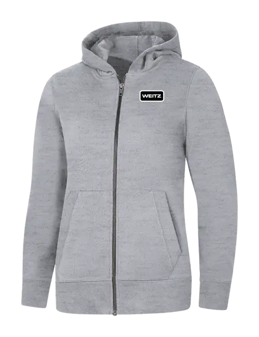 Womens Light Grey Heather Re-Fleece Full-Zip Hoodie w/Weitz Logo