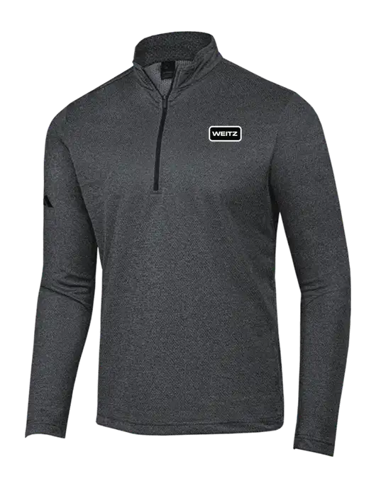 Adidas Black Melange Space Dyed Quarter-Zip Pullover w/Weitz Logo