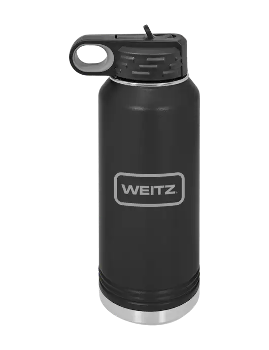 Polar Camel 32 oz Powder Coated Black Vacuum Insulated Water Bottle w/Weitz Logo
