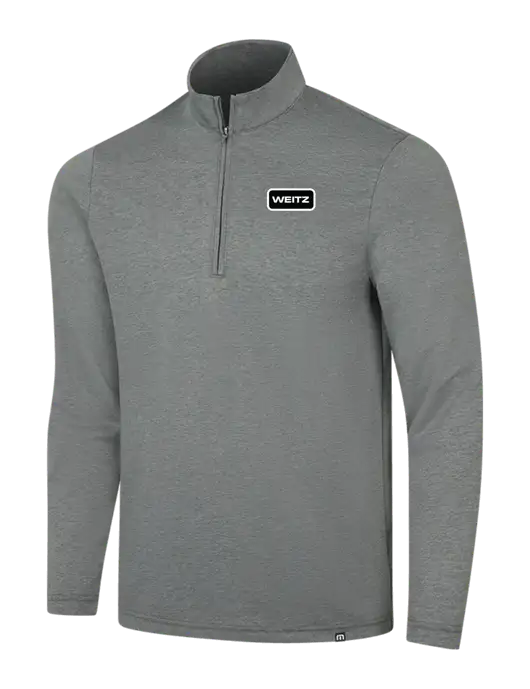 TravisMathew Dark Grey Heather Coveside ¼-Zip w/Weitz Logo