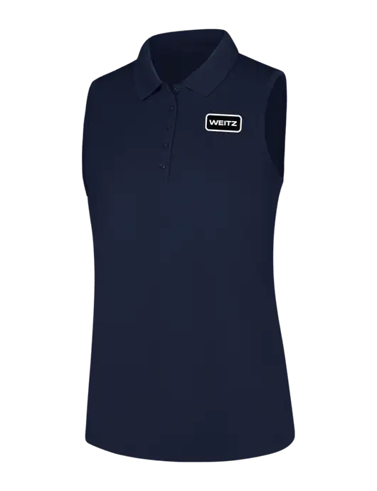 Womens Navy Dry Zone UV Micro-Mesh Sleeveless Polo w/Weitz Logo