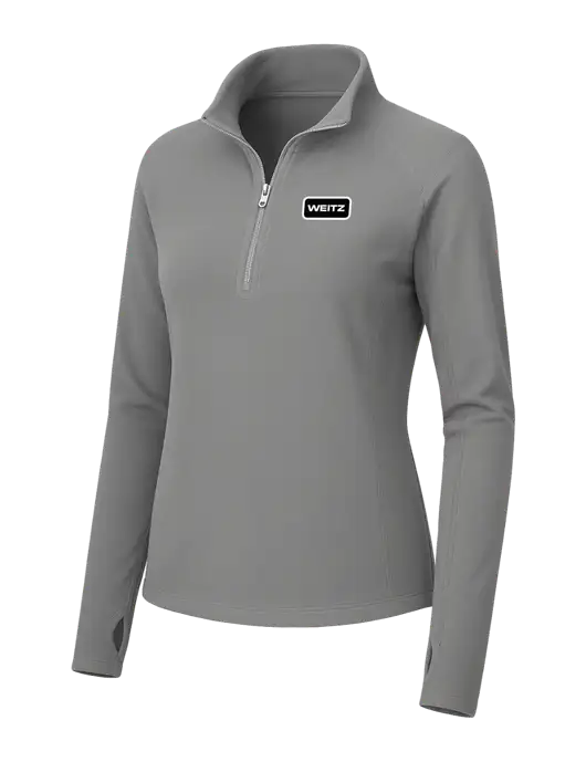 Womens Medium Grey Microfleece 1/2 Zip Pullover w/Weitz Logo