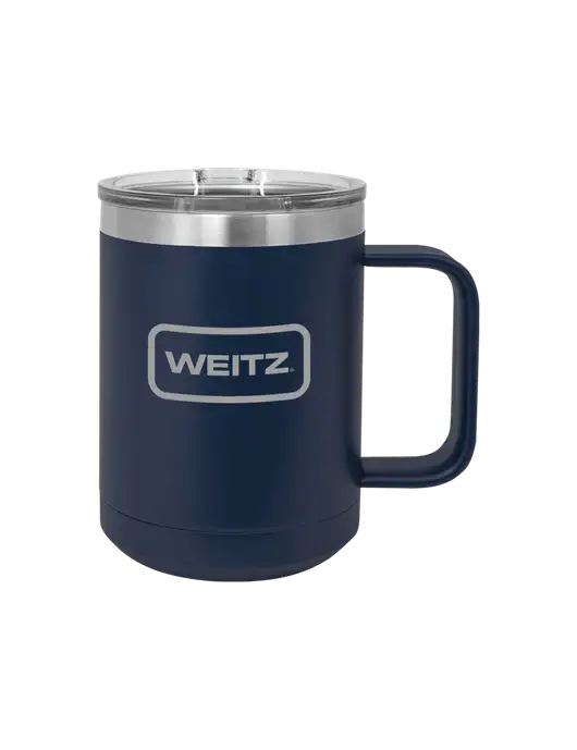 Polar Camel 15 oz Powder Coated Navy Vacuum Insulated Mug with Slider Lid w/Weitz Logo