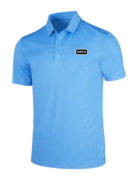 NIKE Light Royal Blue Dri-Fit Embossed Tri-Blade Polo w/Weitz Logo