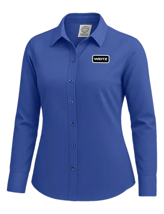 Brooks Brothers Womens Royal Blue Wrinkle-Free Stretch Nailhead Shirt w/Weitz Logo