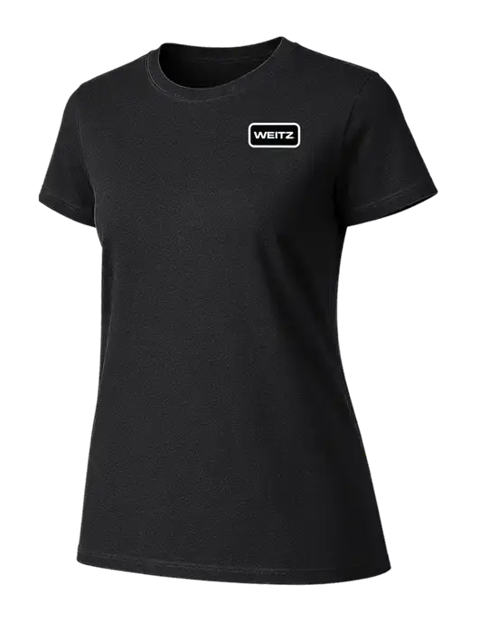 Womens Ring Spun Jet Black 4.5 oz T-Shirt w/Weitz Logo