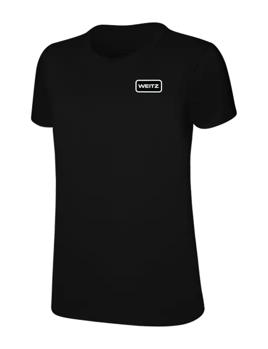 Womens Ring Spun Jet Black 4.5 oz T-Shirt w/Weitz Logo