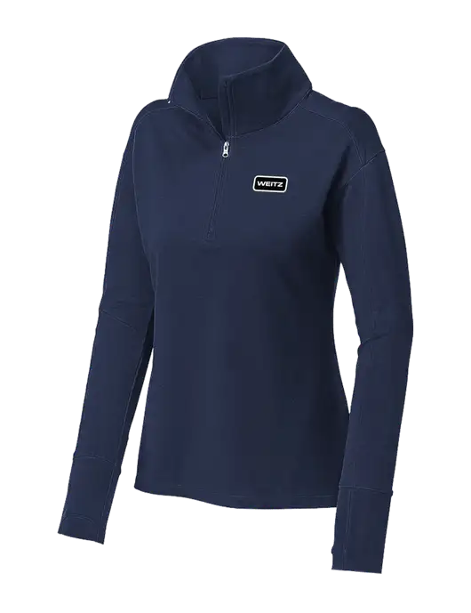 Womens Sport-Wick Flex Fleece Dark Navy 1/4-Zip w/Weitz Logo