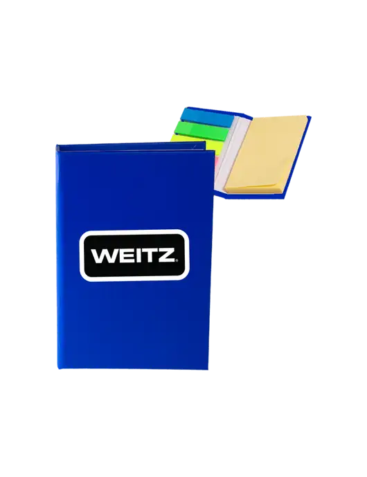 Dark Royal Blue Micro Sticky Note Pad, 2 x 3.25 w/Weitz Logo