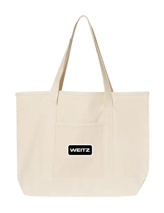 Natural Large Canvas Deluxe Tote w/Weitz Logo