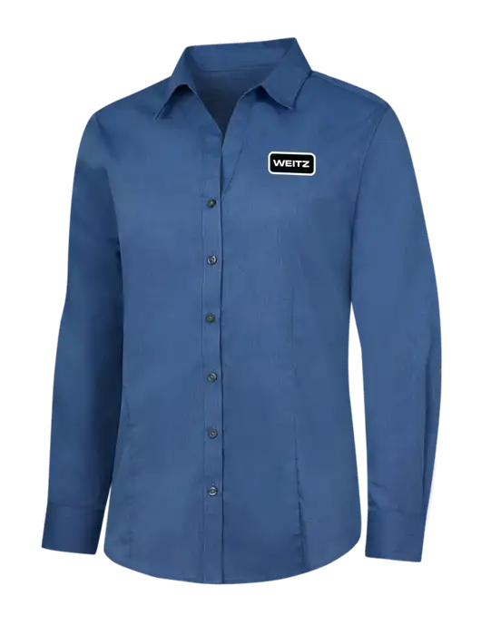 Light Navy Womens Crosshatch Easy Care Shirt w/Weitz Logo