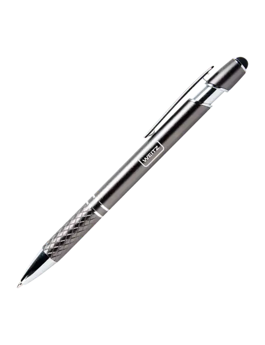 Valencia Gunmetal Stylus Pen - Black Ink w/Weitz Logo