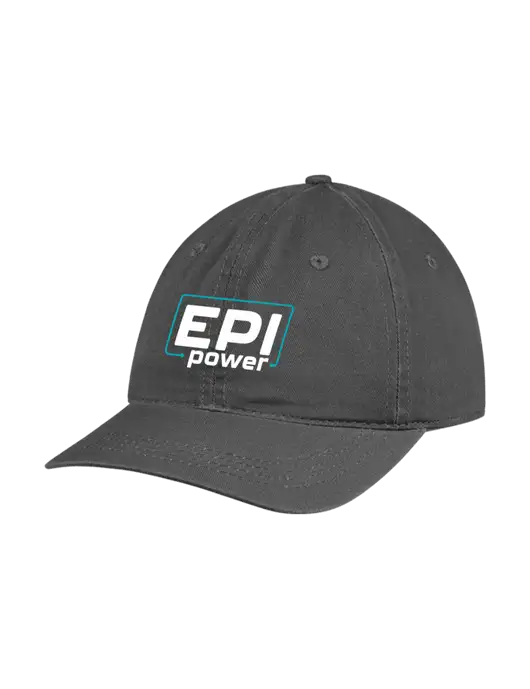 Garment Washed Unstructured Twill Charcoal Cap w/EPI Logo
