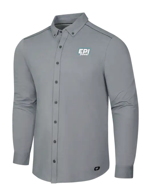 OGIO Medium Grey Heather Modern Code Stretch Button-Up Shirt w/EPI Logo