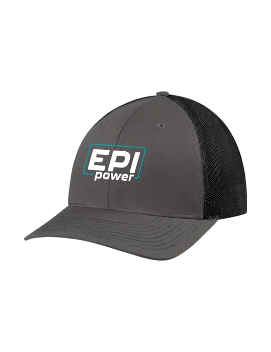 Richardson Adjustable Snapback Original 112 Trucker Cap Dark Grey w/Black Mesh w/EPI Logo