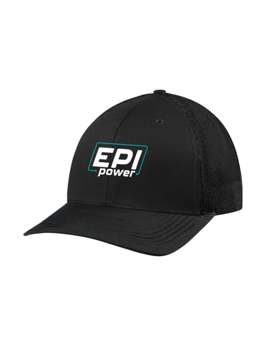 Richardson Adjustable Snapback Original 112 Trucker Cap Black w/Black Mesh w/EPI Logo