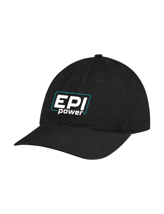 Garment Washed Unstructured Twill Black Cap w/EPI Logo