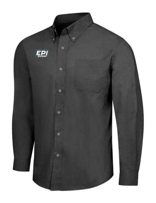 Soft Black Crosshatch Easy Care Shirt w/EPI Logo