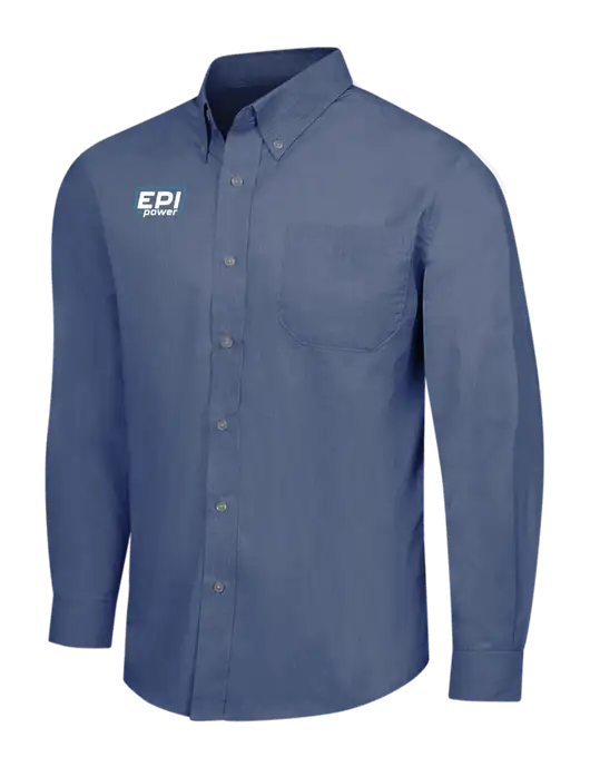 Light Navy Crosshatch Easy Care Shirt w/EPI Logo