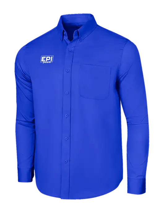 Long Sleeve Dark Royal Superpro React Twill Shirt w/EPI Logo