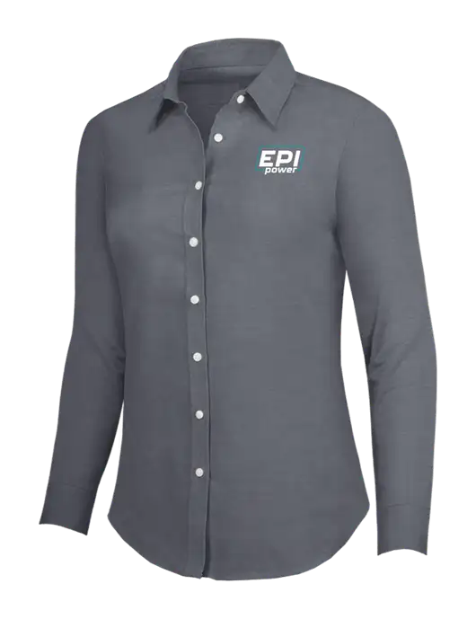 Dark Grey Womens SuperPro Oxford Shirt w/EPI Logo