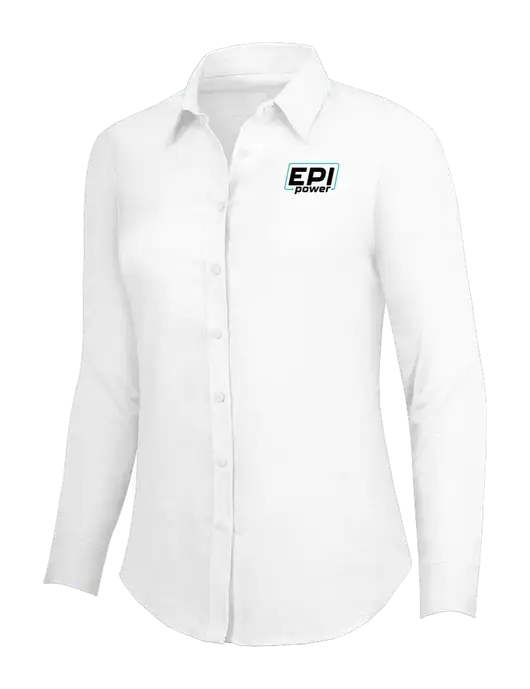 White Womens SuperPro Oxford Shirt w/EPI Logo