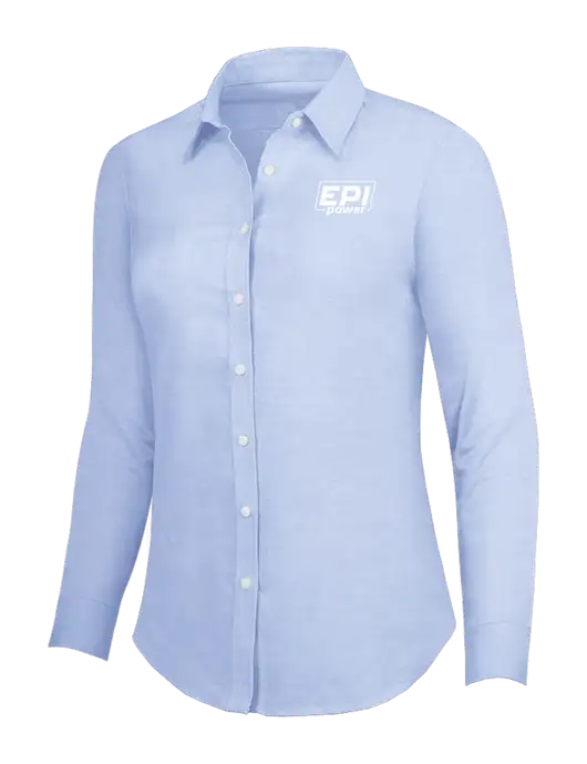 Light Blue Womens SuperPro Oxford Shirt w/EPI Logo