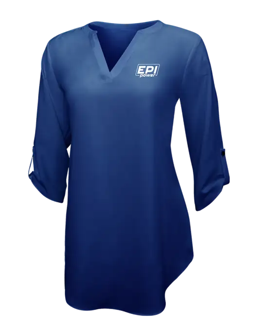 Dark Royal Womens 3/4 Sleeve Tunic Blouse w/EPI Logo