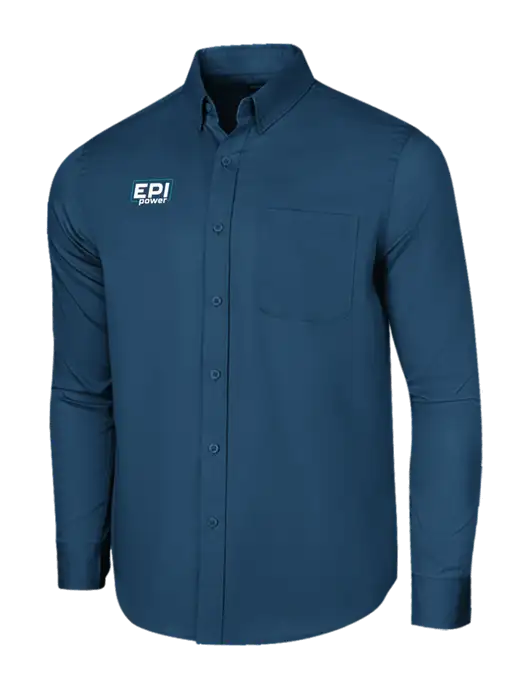 Long Sleeve Light Navy Superpro React Twill Shirt w/EPI Logo
