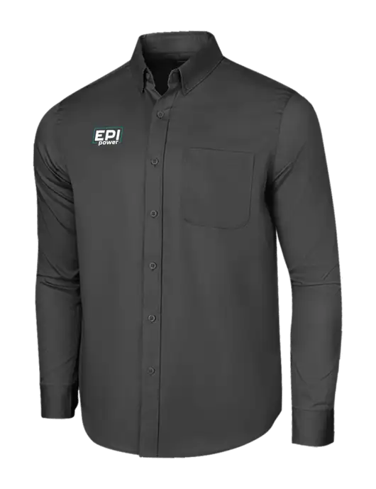 Long Sleeve Dark Grey Superpro React Twill Shirt w/EPI Logo