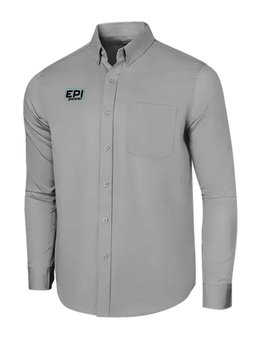 Long Sleeve Light Grey Superpro React Twill Shirt w/EPI Logo