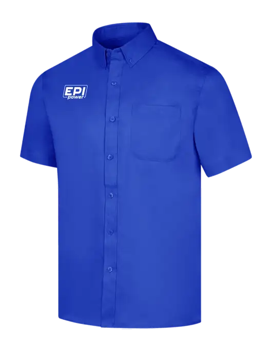 Short Sleeve Dark Royal Superpro React Twill Shirt w/EPI Logo