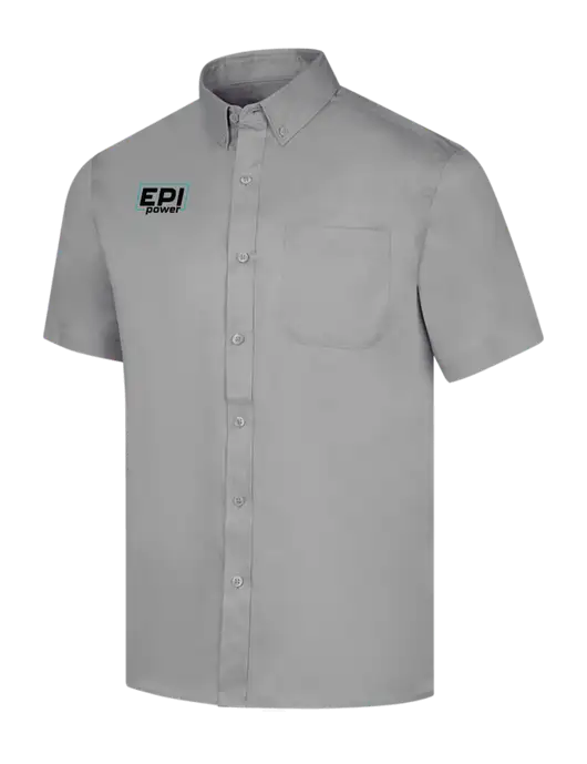 Short Sleeve Light Grey Superpro React Twill Shirt w/EPI Logo