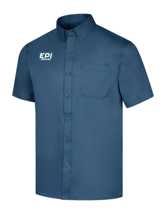 Short Sleeve Light Navy Superpro React Twill Shirt w/EPI Logo