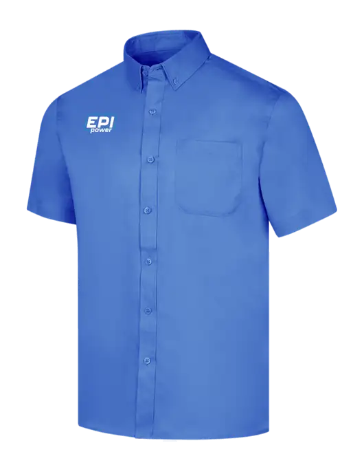 Short Sleeve Dark Carolina Blue Superpro React Twill Shirt w/EPI Logo