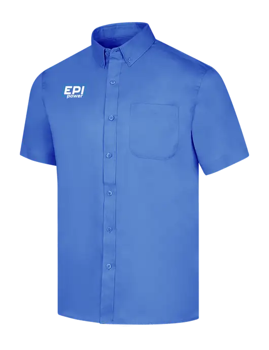 Short Sleeve Dark Carolina Blue Superpro React Twill Shirt w/EPI Logo