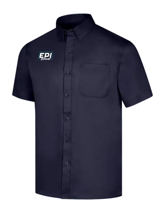 Short Sleeve Navy Superpro React Twill Shirt w/EPI Logo