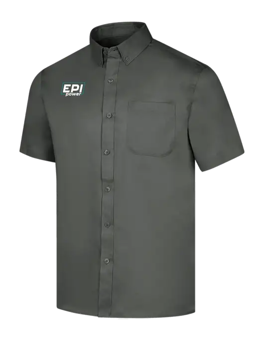 Short Sleeve Dark Grey Superpro React Twill Shirt w/EPI Logo