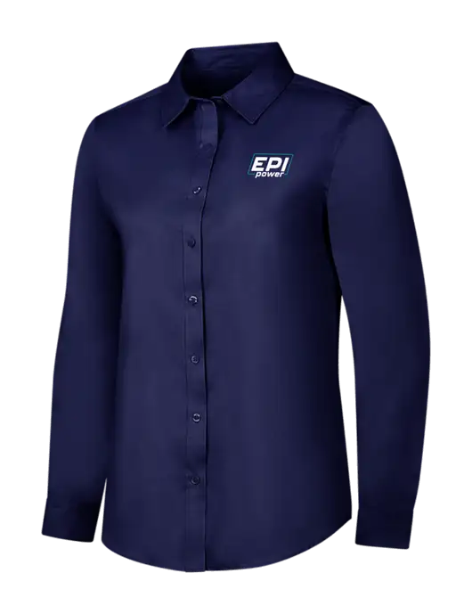 Navy Womens Long Sleeve Superpro React Twill Shirt w/EPI Logo