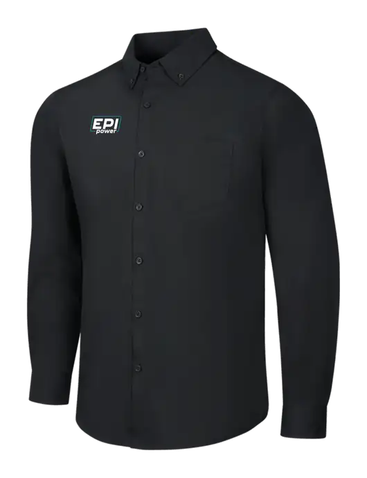 Black Long Sleeve Carefree Poplin Shirt w/EPI Logo