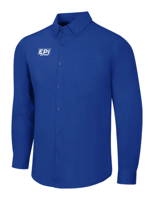 Dark Royal Long Sleeve Carefree Poplin Shirt w/EPI Logo