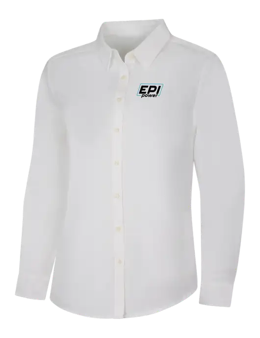 Womens White Long Sleeve Superpro React Twill Shirt w/EPI Logo