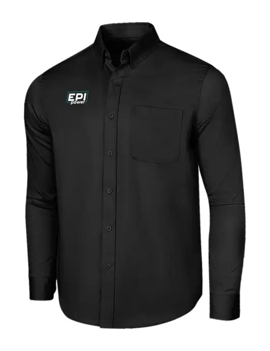 Long Sleeve Deep Black Superpro React Twill Shirt w/EPI Logo