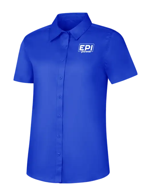 Womens Short Sleeve Dark Royal Superpro React Twill Shirt w/EPI Logo