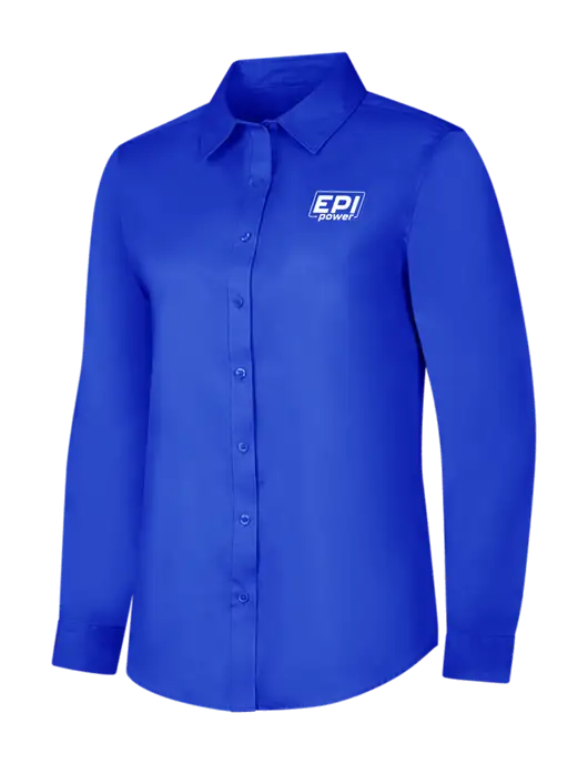 Womens Long Sleeve Dark Royal Superpro React Twill Shirt w/EPI Logo
