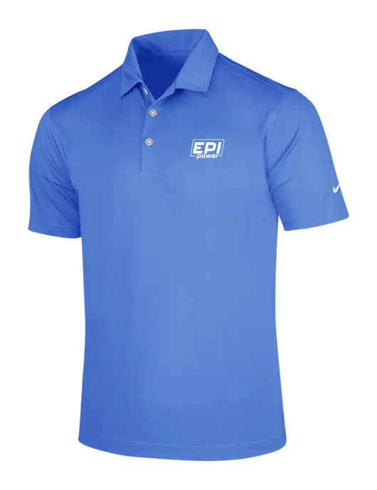 NIKE Light Royal Blue Dri-Fit Vertical Mesh Polo w/EPI Logo
