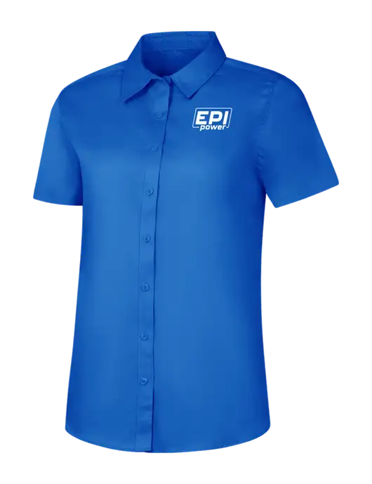 Womens Short Sleeve Royal Blue Superpro React Twill Shirt w/EPI Logo